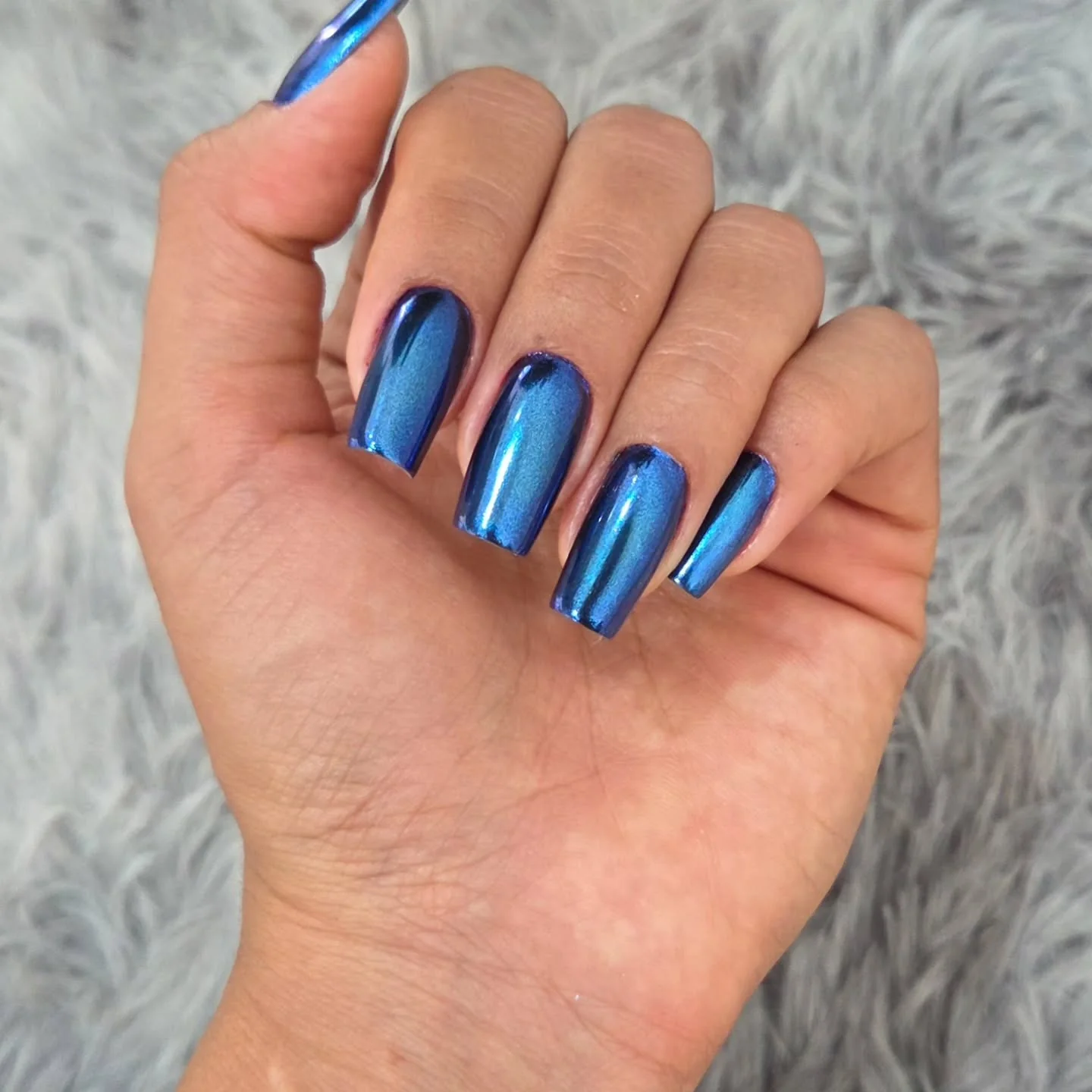 Resultado de esmaltação azul metalizada